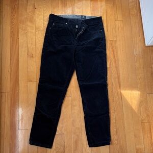 AG Adriano Goldschmied navy blue Stevie Slim Straight Corduroy pants